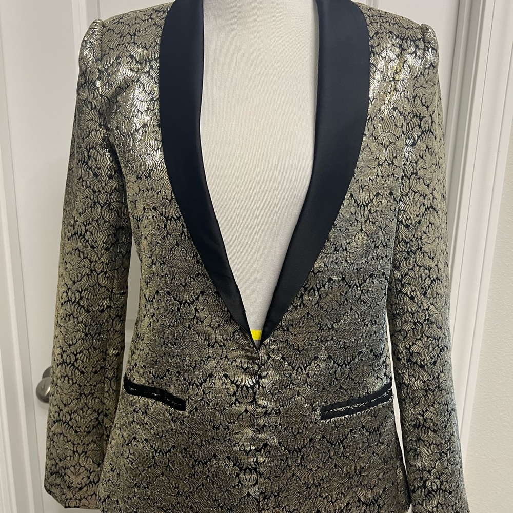 Elegant Black and Gold Blazer